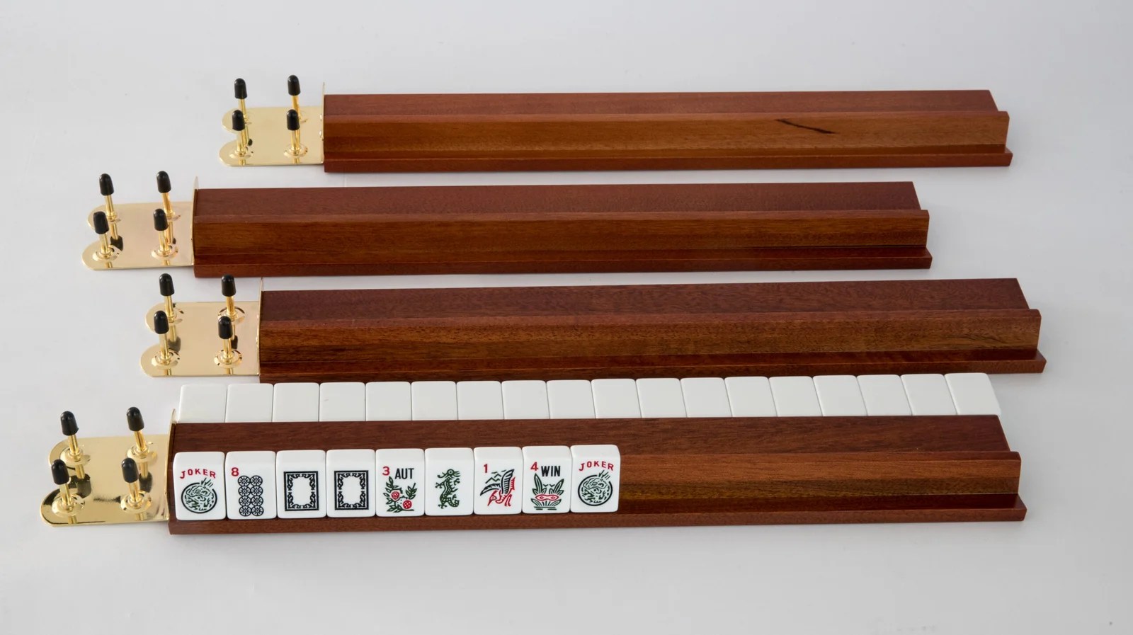 Rosewood (wood) MahJongg Racks (Set of 4) MahJongg Maven & Games