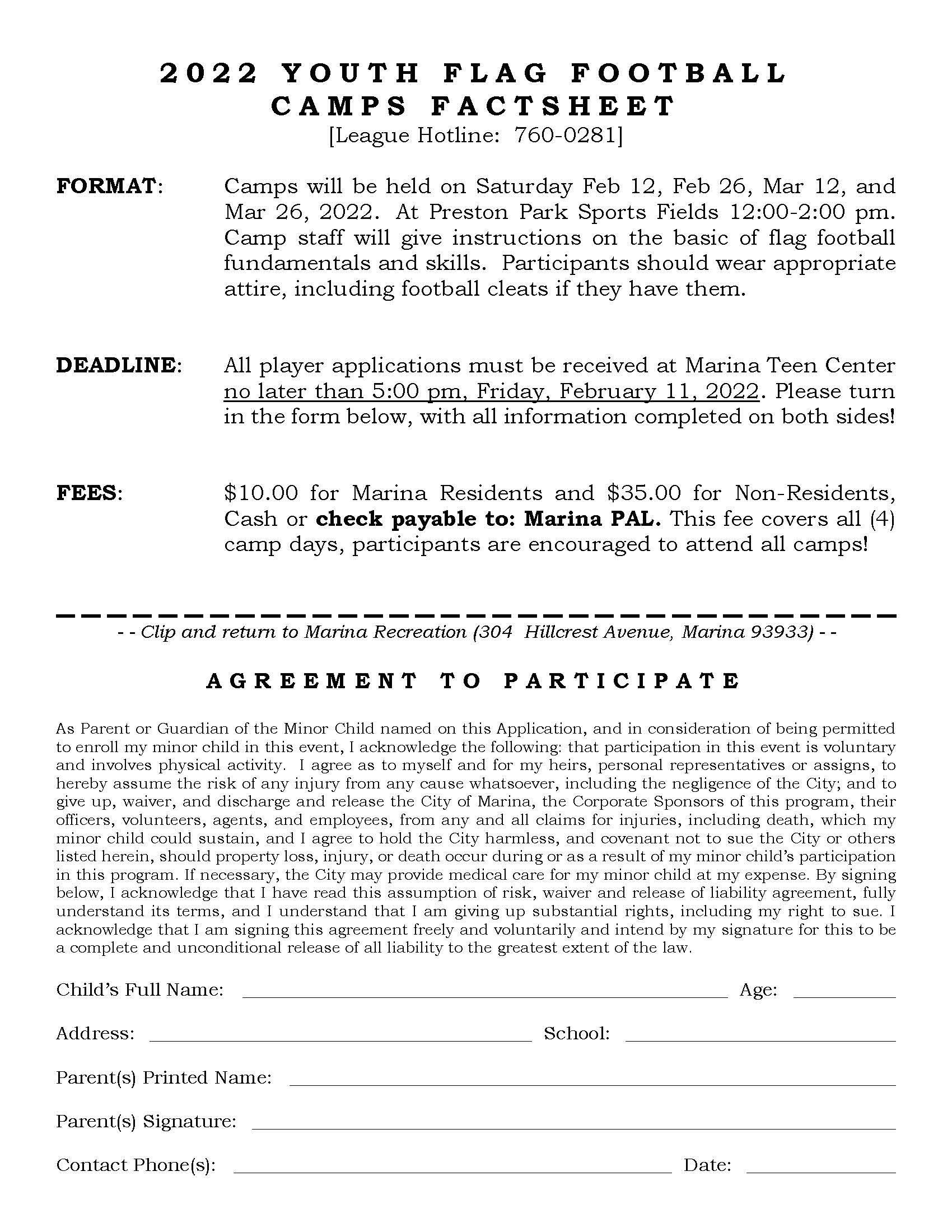 Marina 2022 Youth Football Camps Marina High School