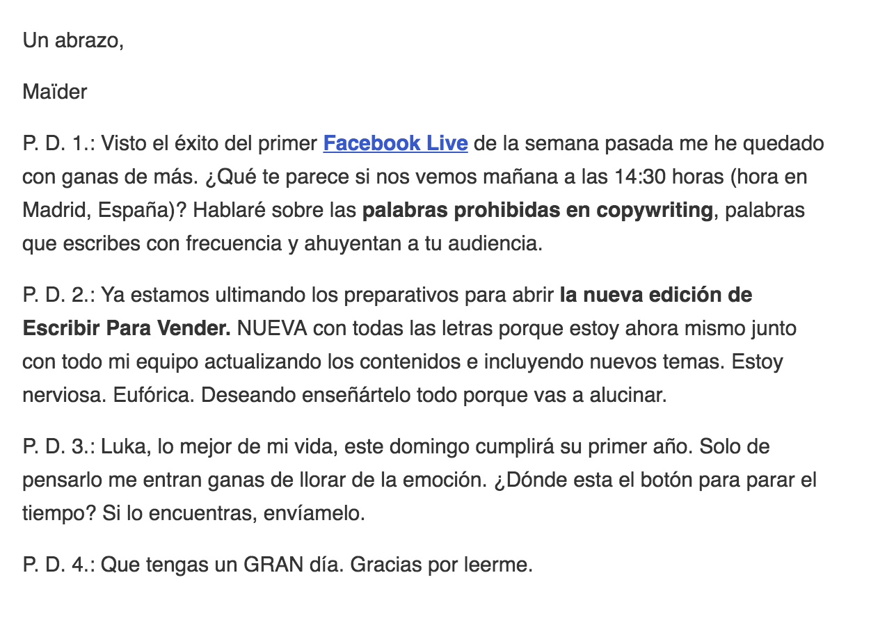 Posdata ¿sabes ya por qué deberías incluirla en tus correos?