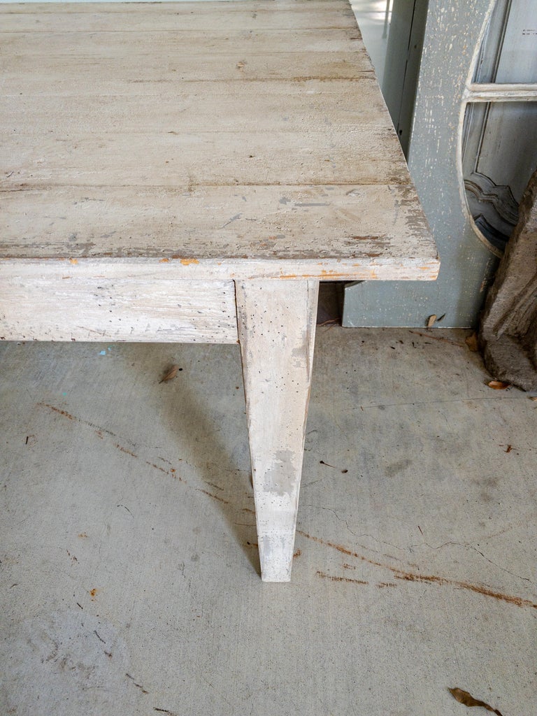 Custom Made Plank Top Farm Table with a Painted Finish MAI Memorial