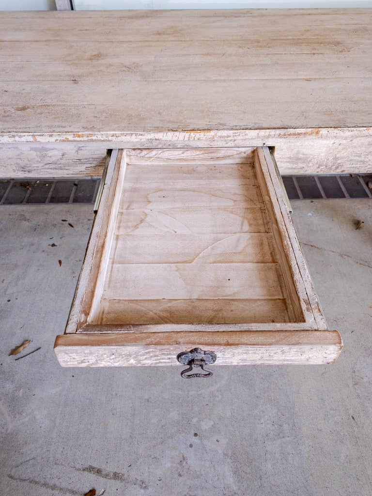 Custom Made Plank Top Farm Table with a Painted Finish MAI Memorial