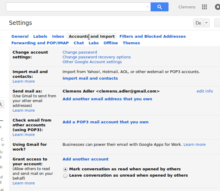 Sending Mails from address with gmail