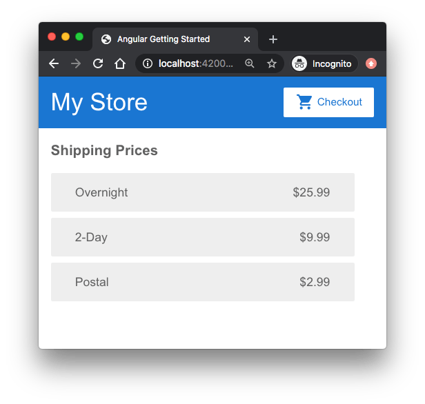 AngularJS Tutorial Shopping cart sample 2020