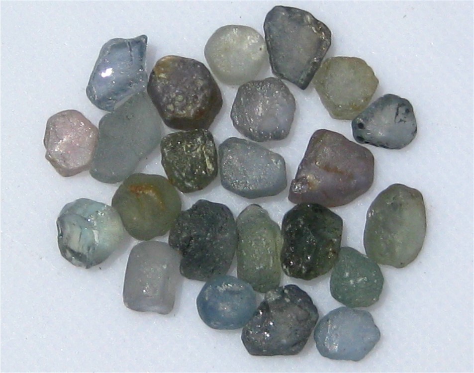 Montana Missouri River Sapphire, Facet Rough Parcel. 23 pieces, 56.09 ctw Capistrano Mining