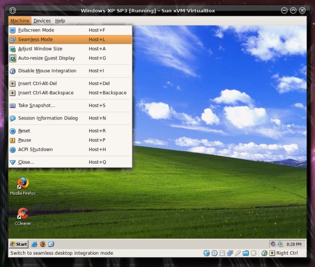 Run Windows applications on top of Linux desktop with Seamless Mode in