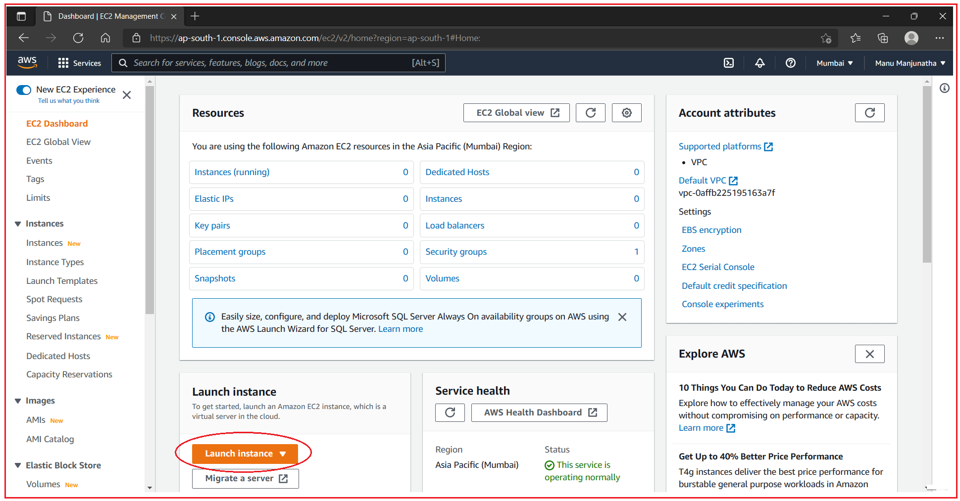 How to launch a virtual machine from AWS EC2 java4coding