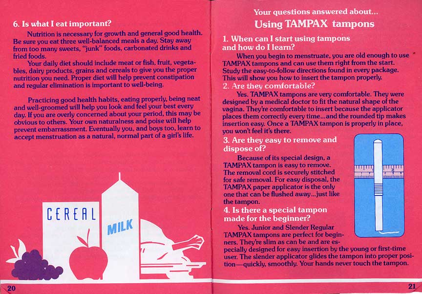 Tampax booklet "accent on you" (1983) at MUM