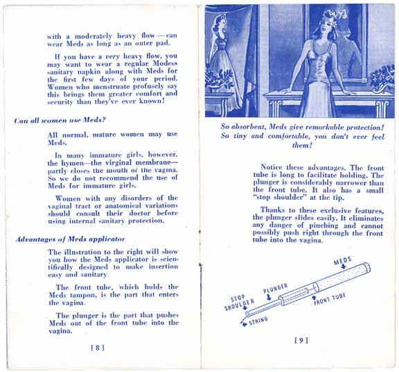 Undated instructions for Meds tampon at MUM