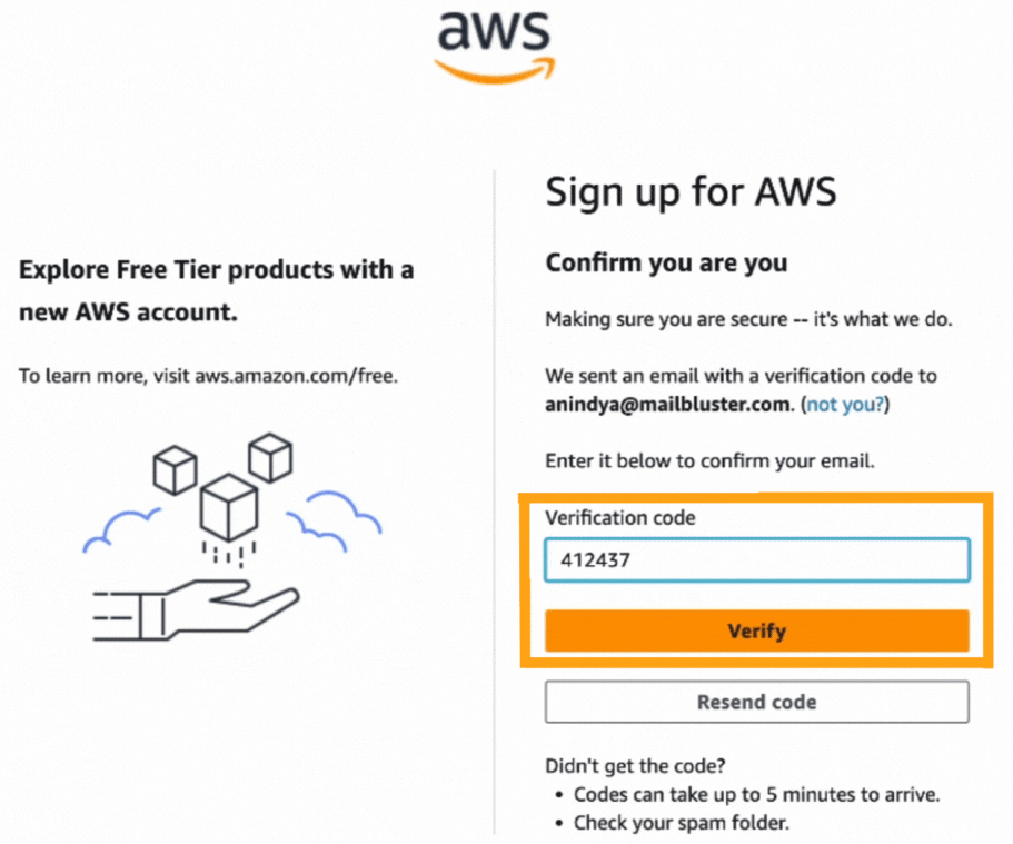 Create an AWS account and connect with MailBluster