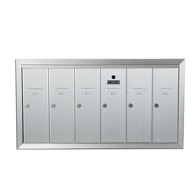 6 Door Vertical Apartment Mailbox Anodized Aluminum Florence