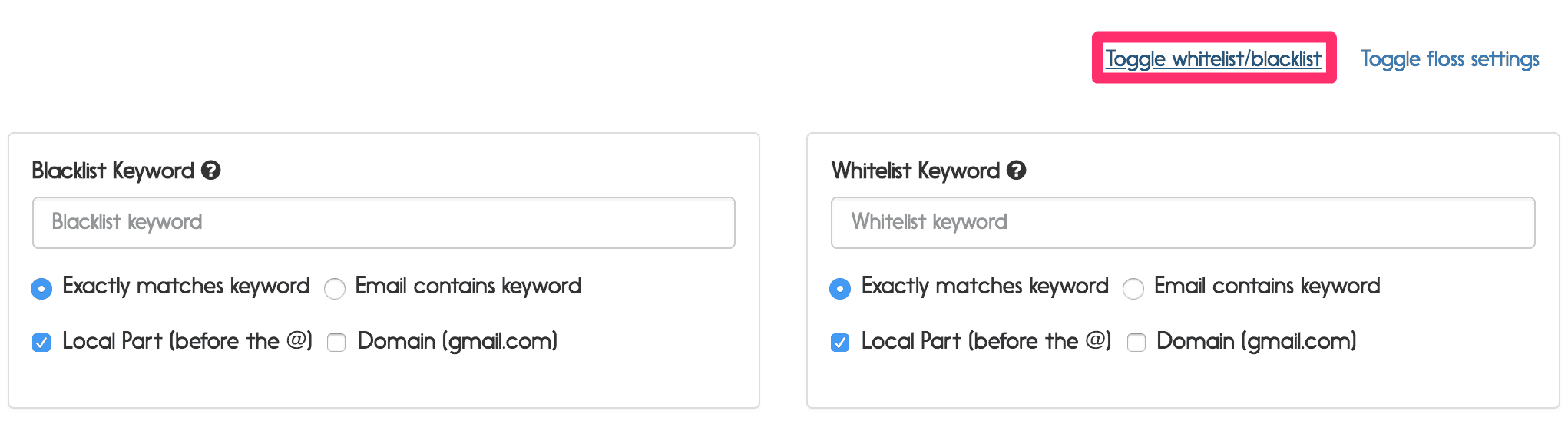 Add your blacklist/whitelist options for powerful email verification