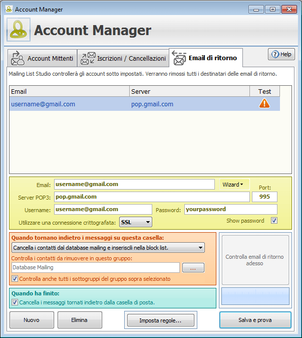 Account settings Gmail