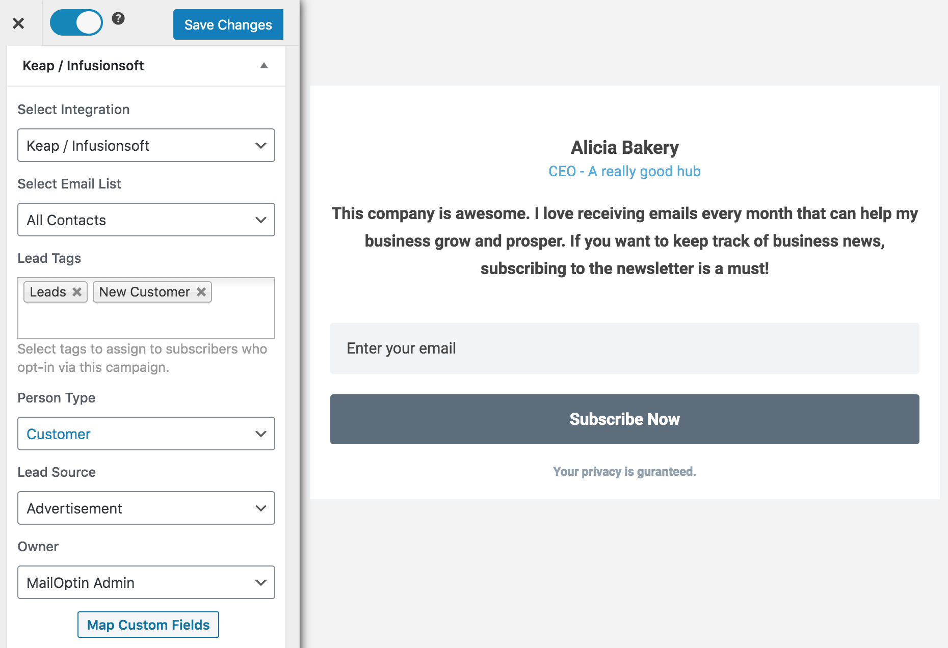 How to Create WordPress Keap/Infusionsoft Optin Forms