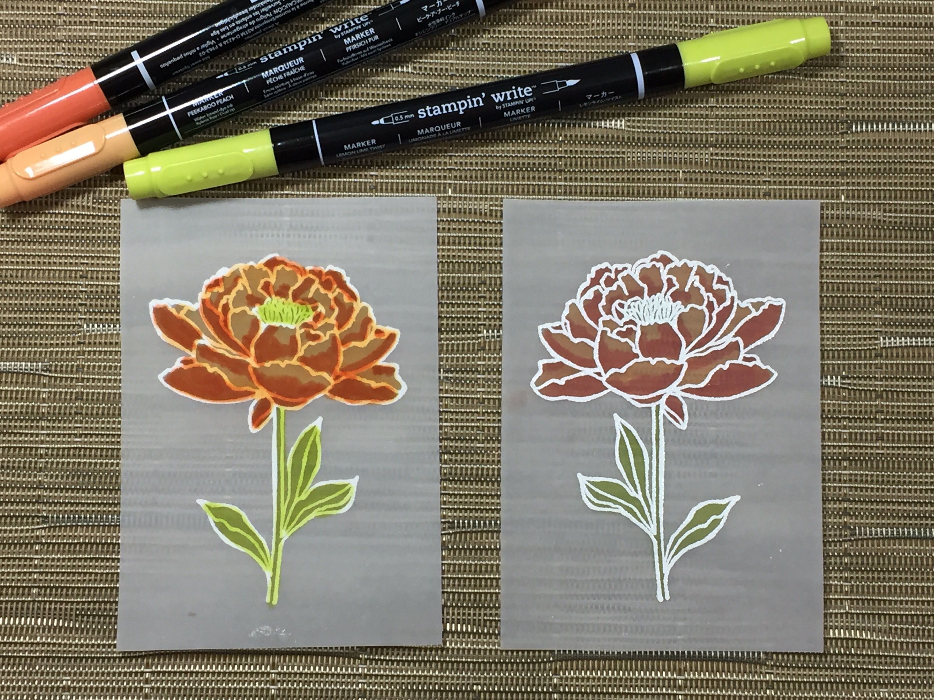 stained glass technique on vellum