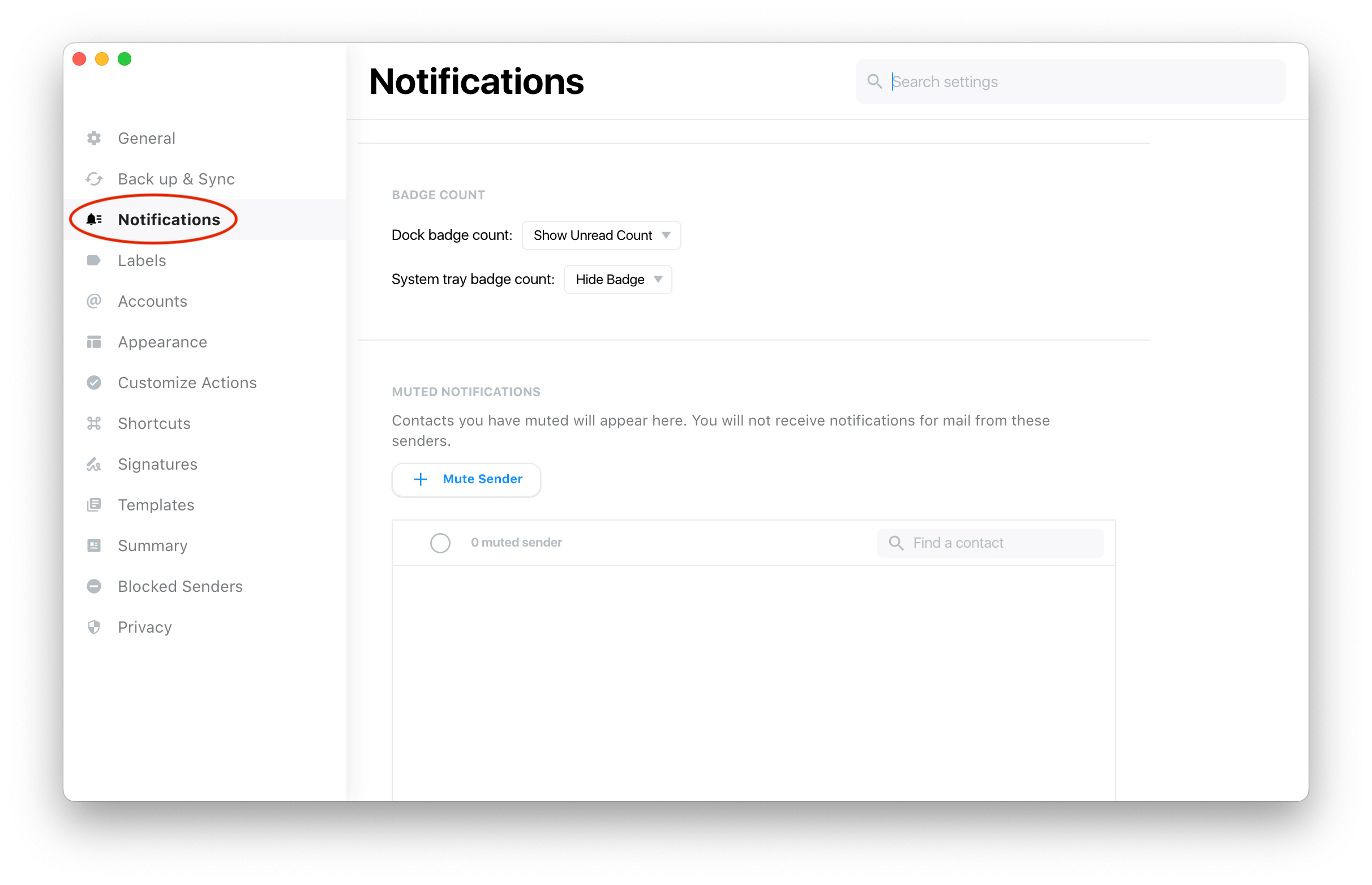 How do I turn off/on the badge count? Email