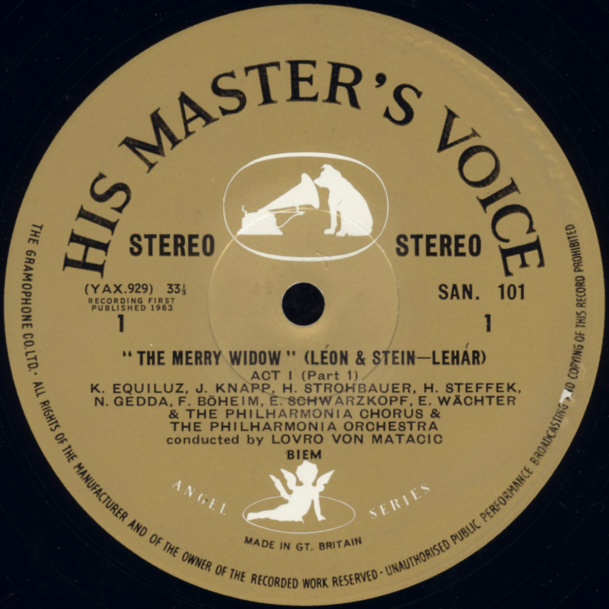 HMV Angel Series Label Variations His Master's Voice Records LP