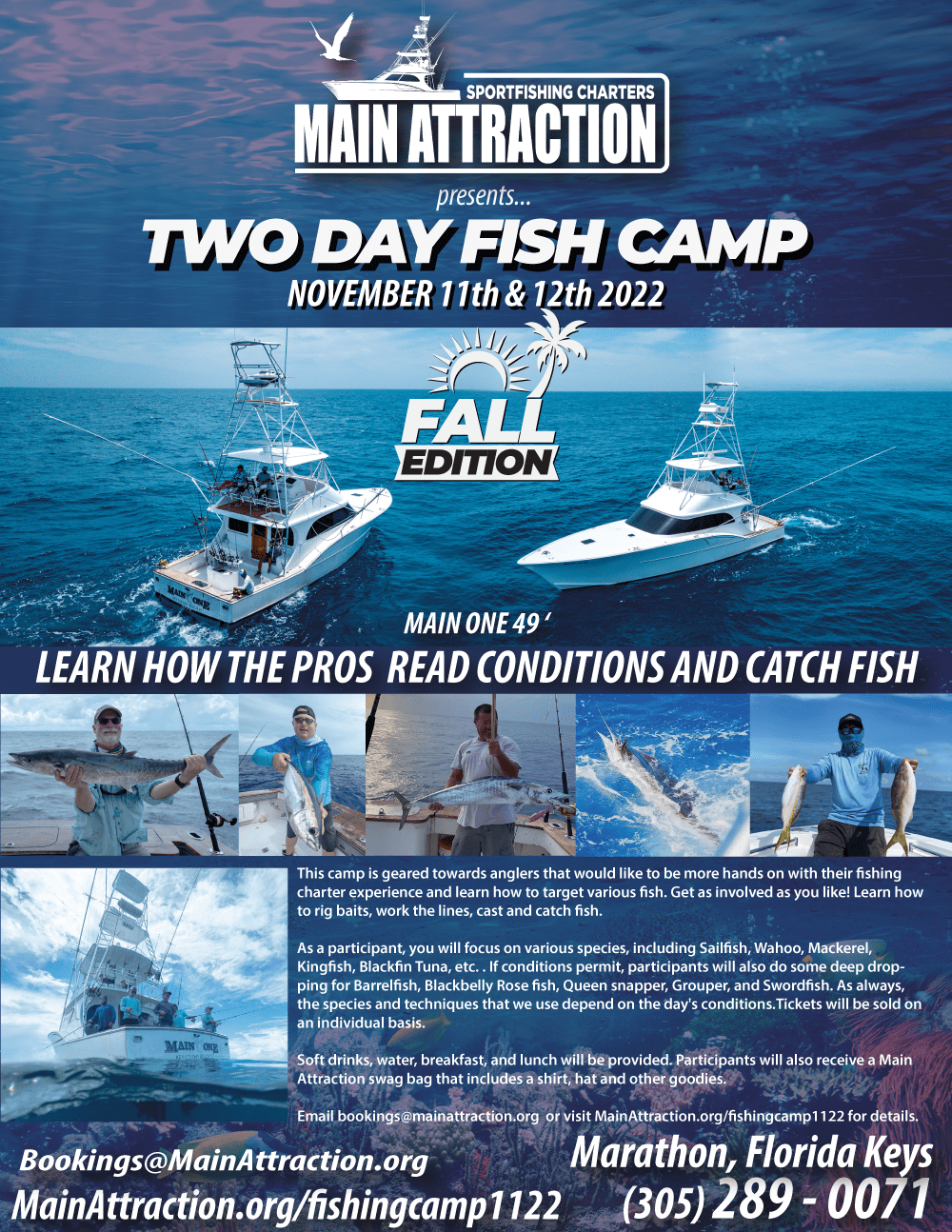 TwoDay Florida Keys Fall Fishing Charter Camp November 2022