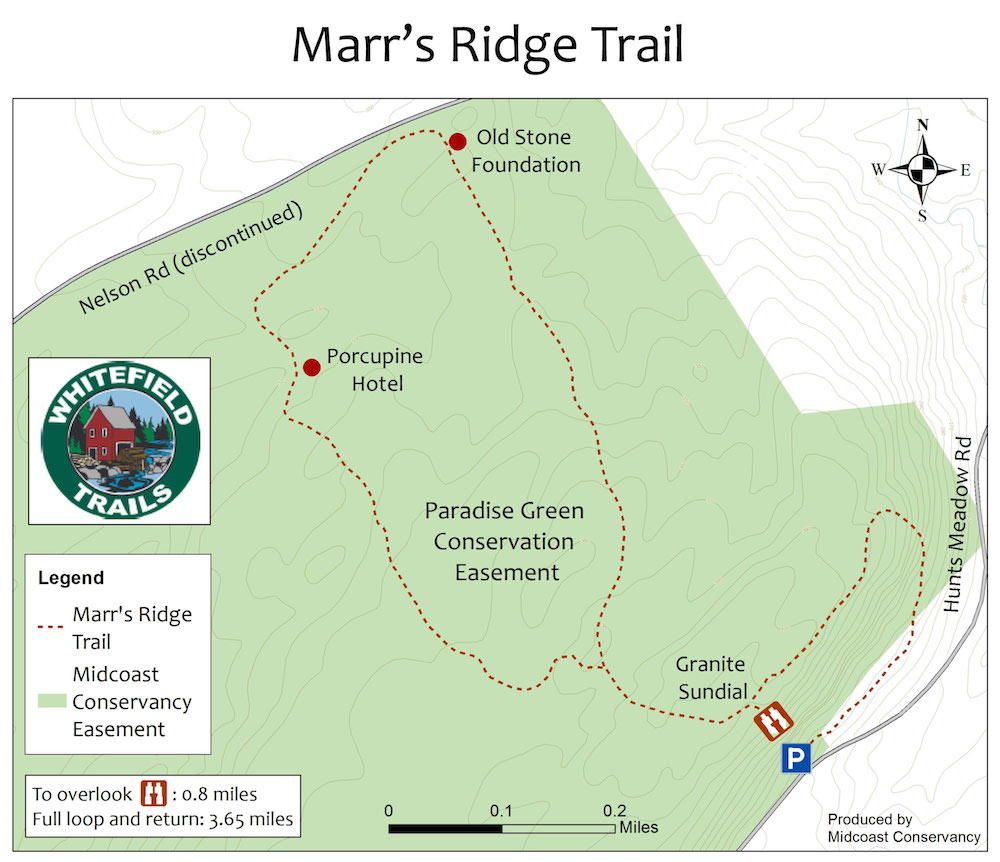Marr's Ridge Trail, Whitefield Maine by Foot