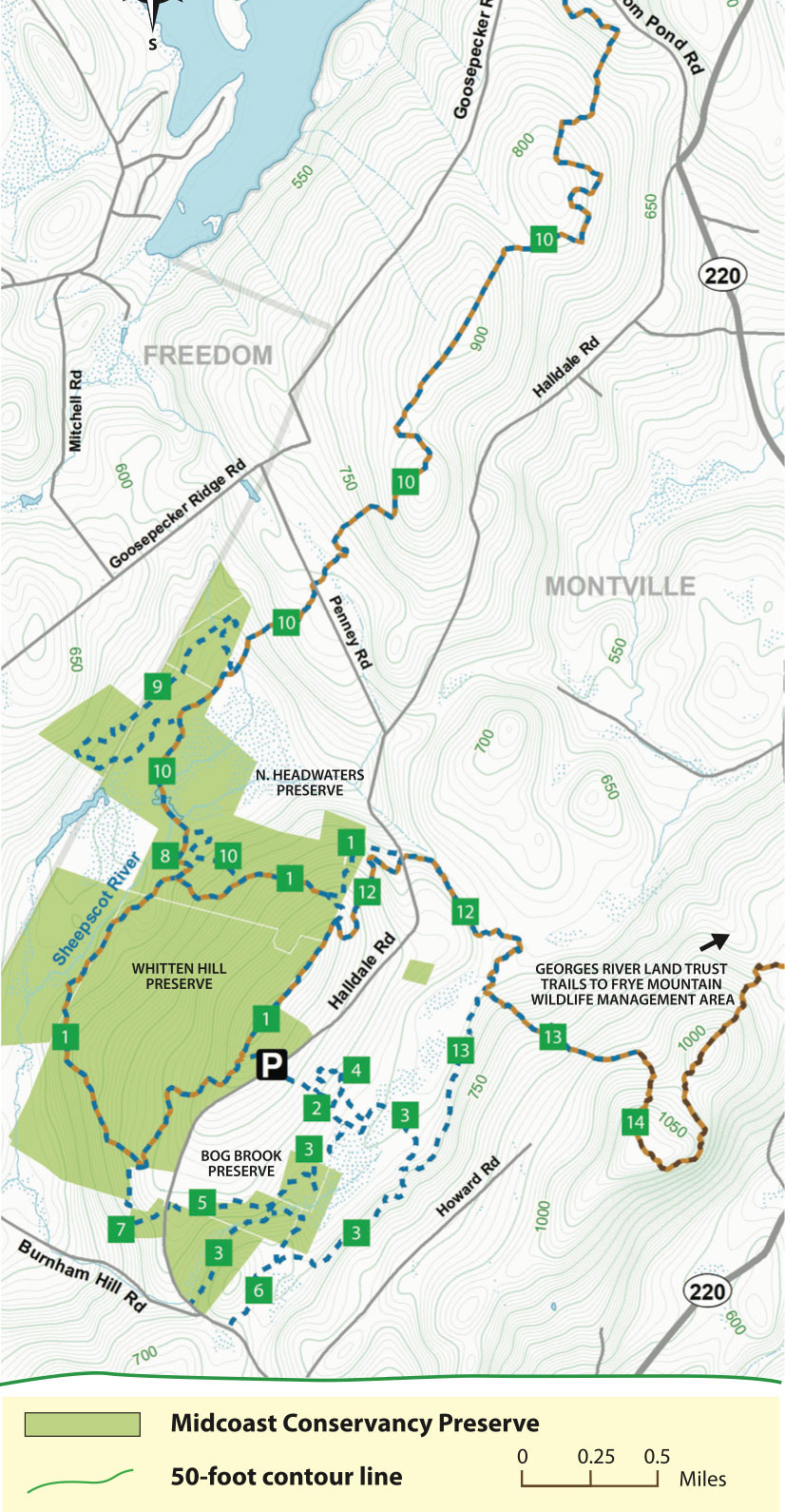 Hogback Mountain, Montville Maine by Foot
