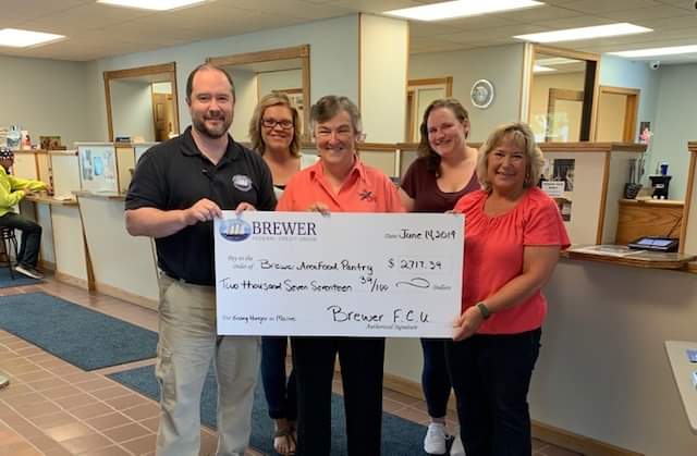 Brewer FCU Provides Support to Local Food Pantries Maine Credit Union