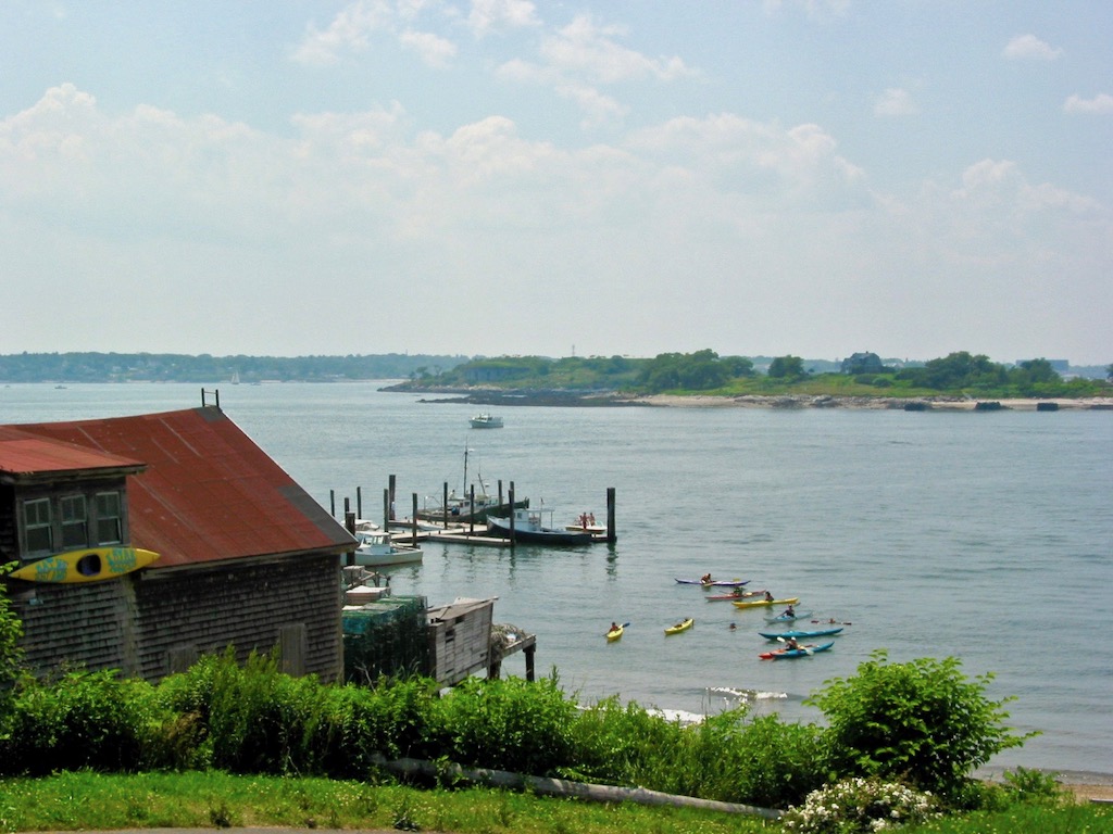 Boathouse and Fort Scammel Maine Island Kayak Co