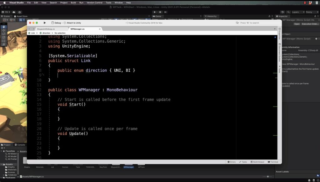 What is a game engine and what language does Unity use?