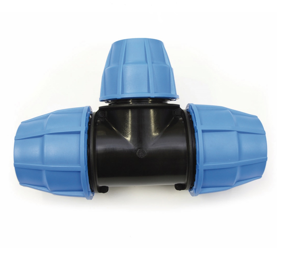 HDPE Compression Reducing Tee 50mm x 40mm Mainline Irrigation