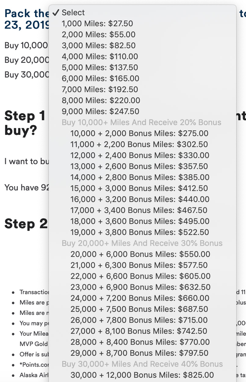 Alaska Miles up to 40 bonus until 24 December, but should you buy