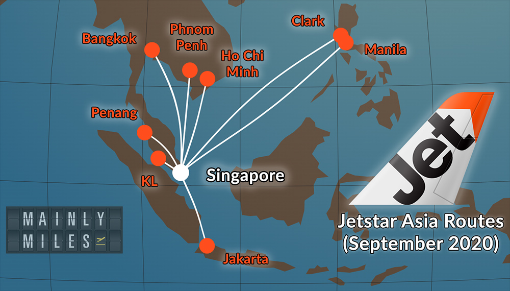 Jetstar Asia Route Map Jetstar flying 8 routes from Singapore in September 2020 Mainly Miles