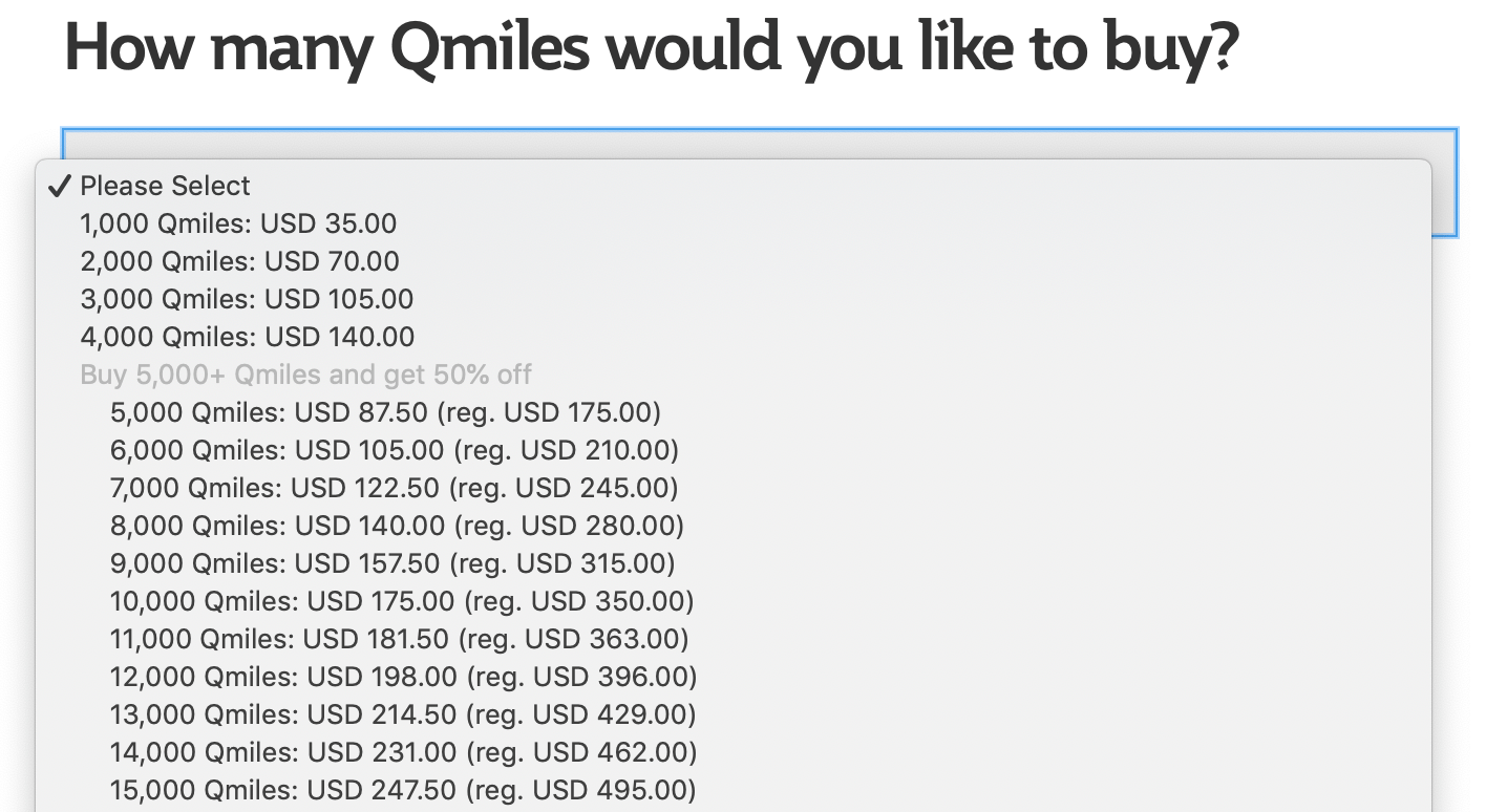 Flash sale Buy Qatar Airways Qmiles from 2 cents each Mainly Miles