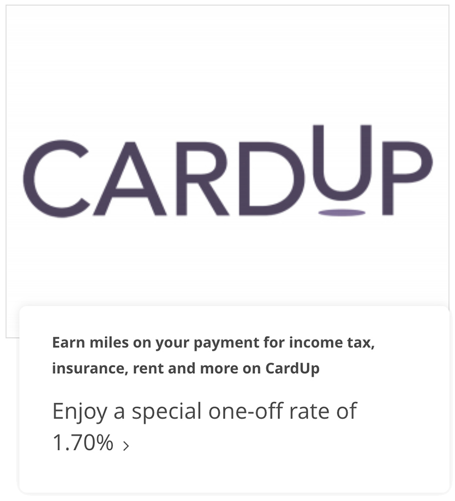 CardUp 1.7 fee on any payment type with OCBC Voyage and 90N cards