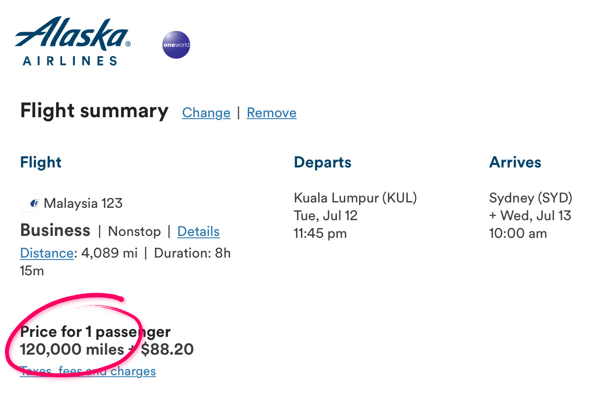 You can now redeem Alaska miles on Malaysia Airlines Mainly Miles