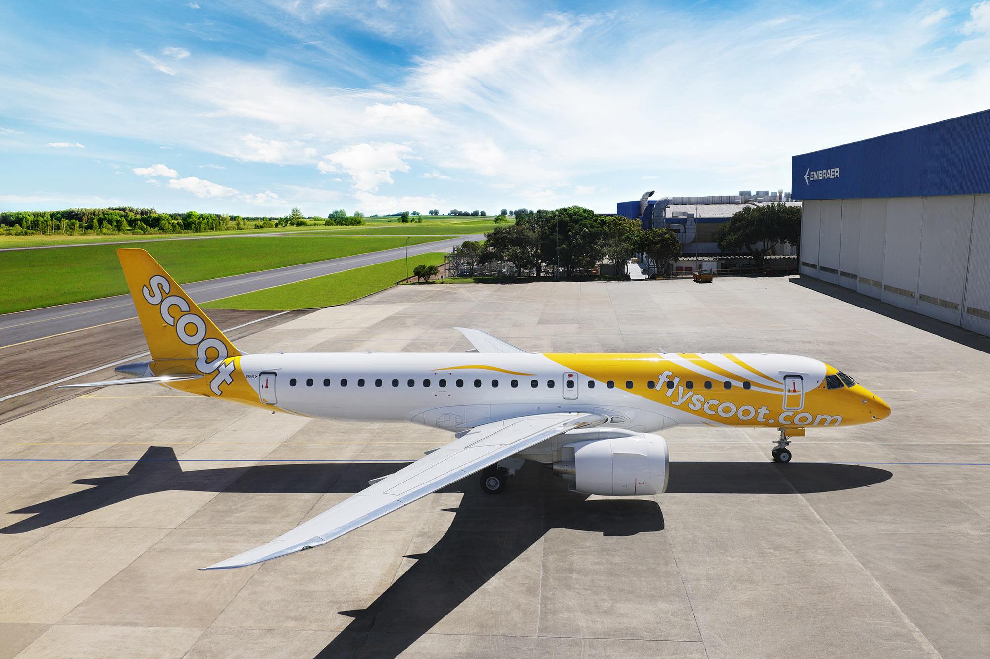 Scoot takes delivery of its first Embraer E190E2 regional jet Mainly