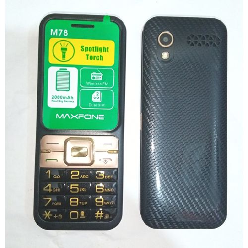 Maxfone M78, Dual Sim, Big Torchlight, 1.77inch, 3MP Camera, FM Radio