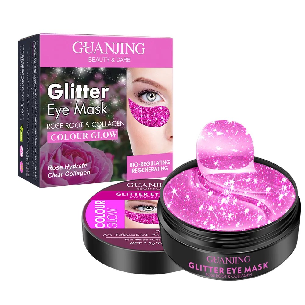 GUANJING Rose Root & Collagen Colour Glow Glitter Eye Mask For Puffy