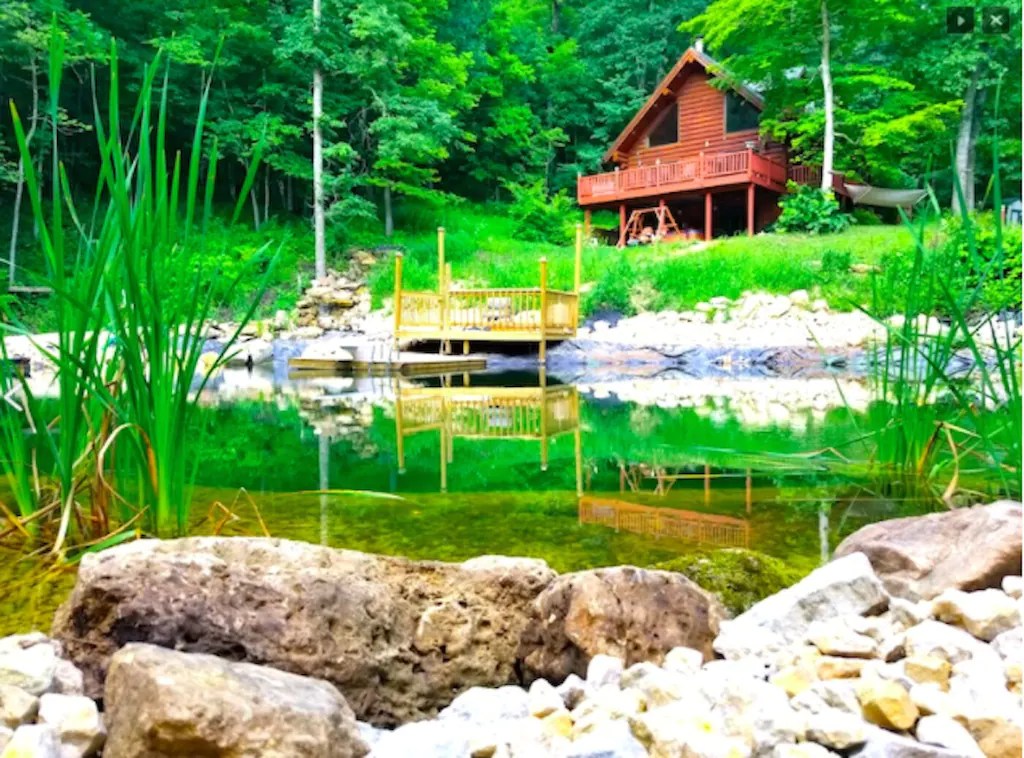 This Midwest AFrame Cabin Has Its Own Private Swimming Hole