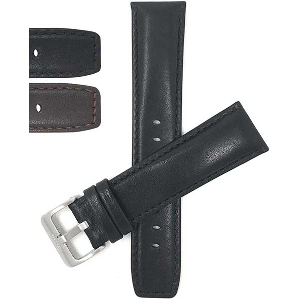 Bandini 427 22mm Mens Leather Watch Band, Padded Shoptictoc