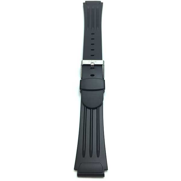 Bandini PVC_296 Black Ribbed Rubber Sports Watch Band Shoptictoc