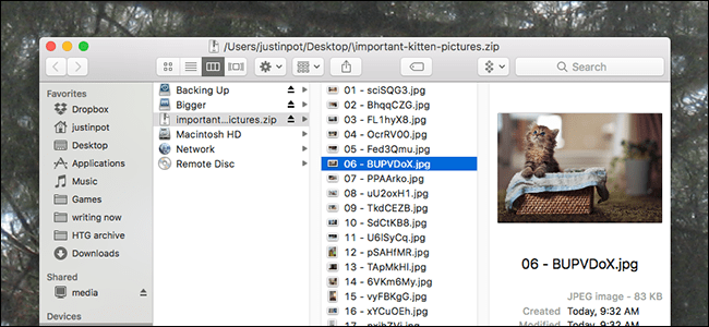 Como abrir e navegar em arquivos ZIP no macOS sem desarquiválos Mais
