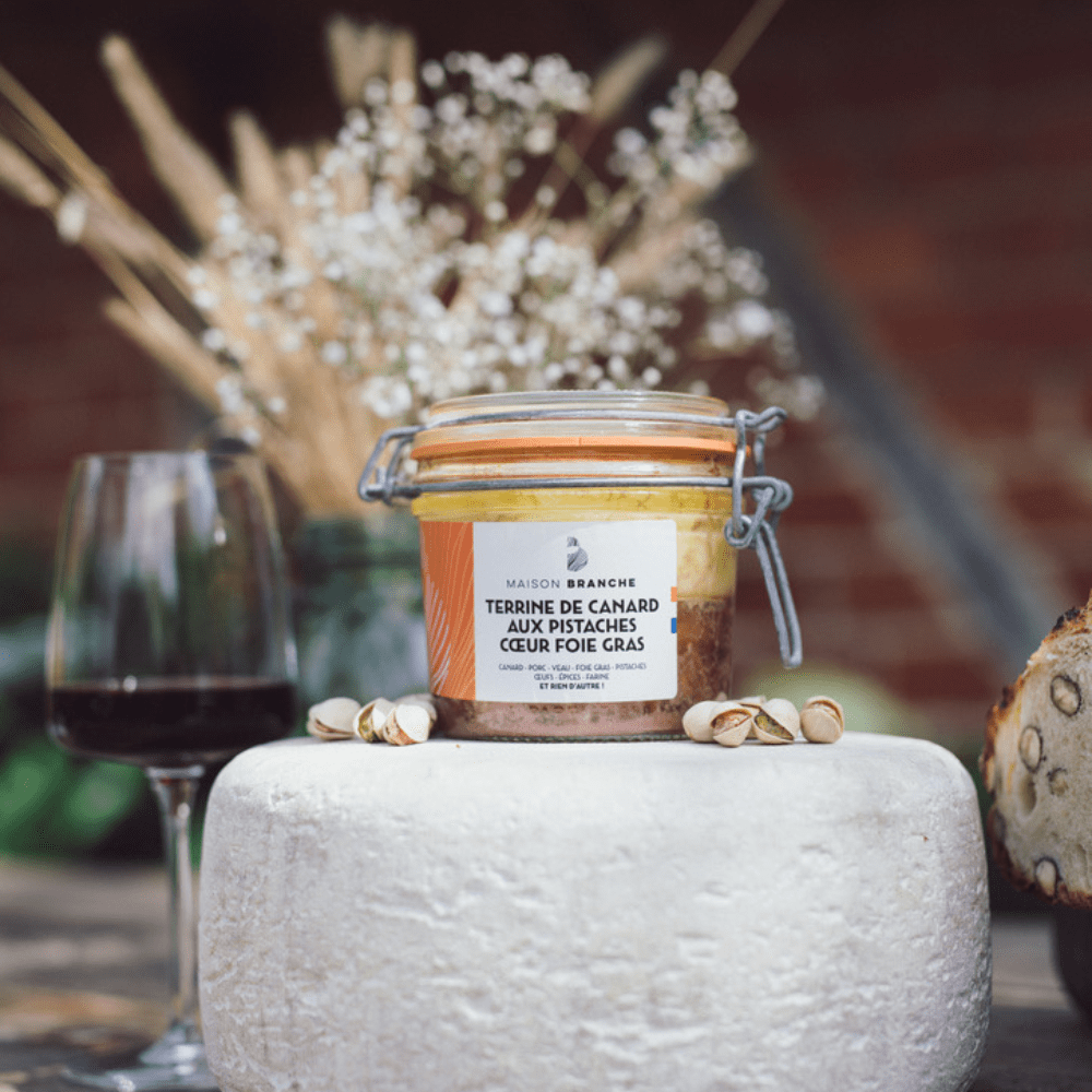 Terrine de Canard aux pistaches cœur foie gras Maison Branche