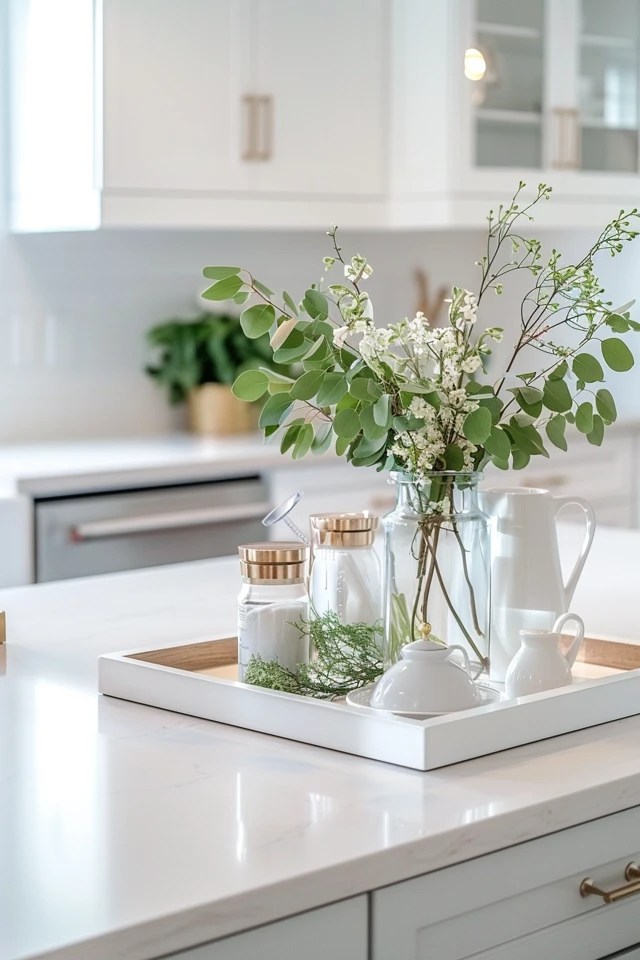 Stylish Kitchen Island Tray Decor Ideas