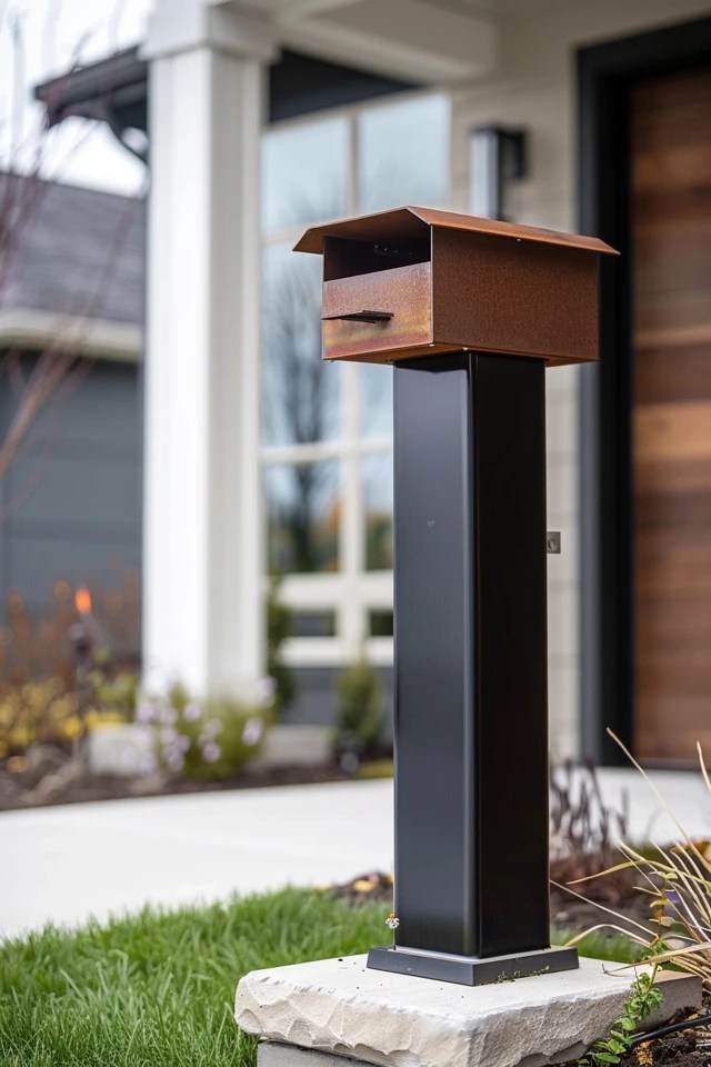 Steel Mailbox Post Ideas for Curb Appeal Upgrade