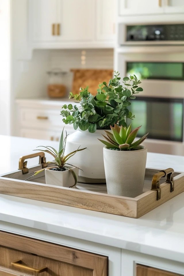 Stylish Kitchen Island Tray Decor Ideas