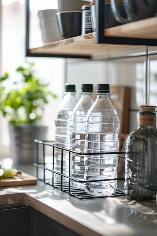 Creative Kitchen Water Bottle Storage Hacks
