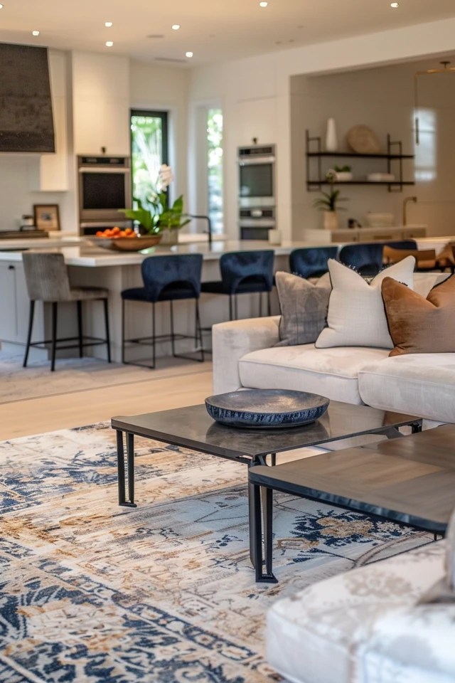 How To Match Area Rugs In Open Floor Plan Design Strategy