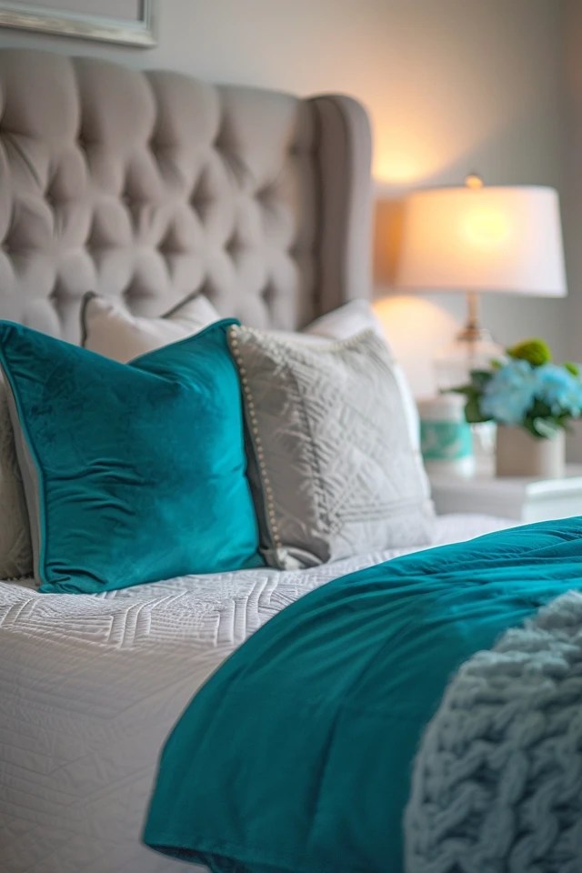 Chic Grey and Turquoise Bedroom Ideas & Tips