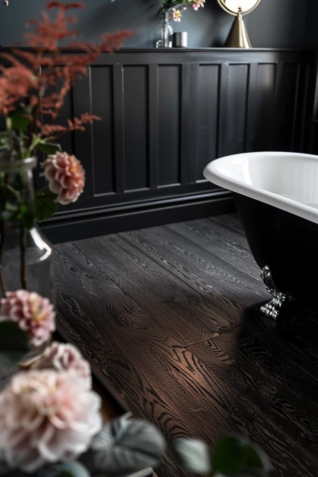 Dark Wood Floor Bathroom Ideas for Chic Spaces