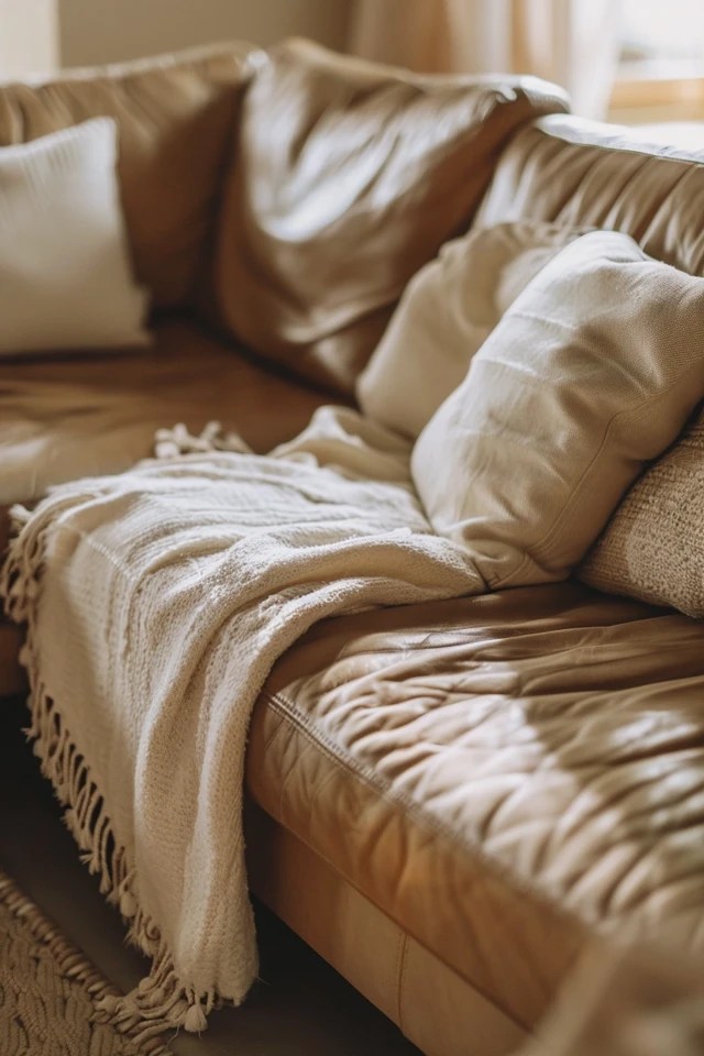 Chic Cream Leather Sofa Ideas for Your Living Room