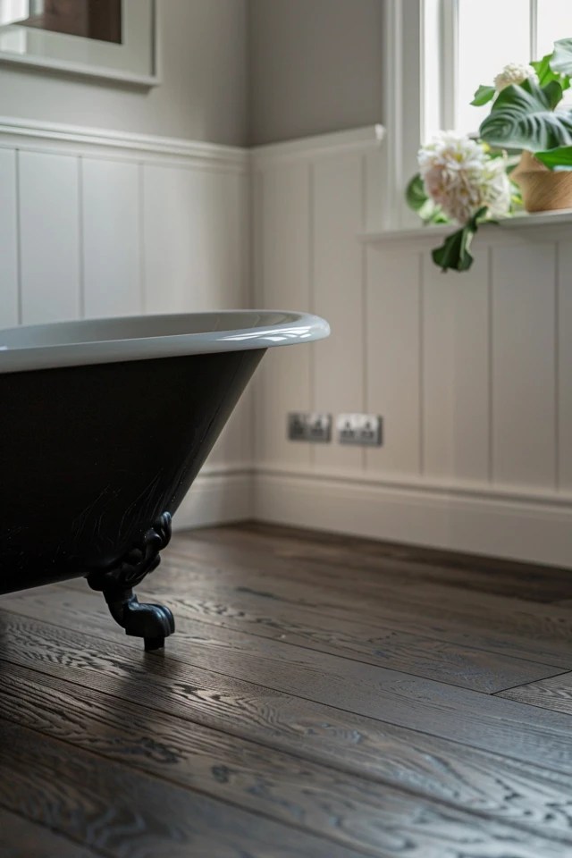 Dark Wood Floor Bathroom Ideas for Chic Spaces