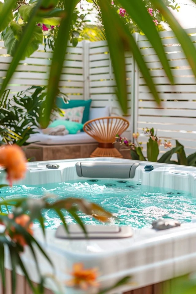 Chic Hot Tub Table Ideas for Poolside Bliss